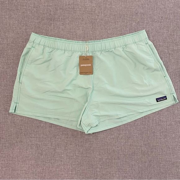 Patagonia Womens XL Early Teal Barely Baggies Pockets Drawstring Shorts New - Picture 1 of 11